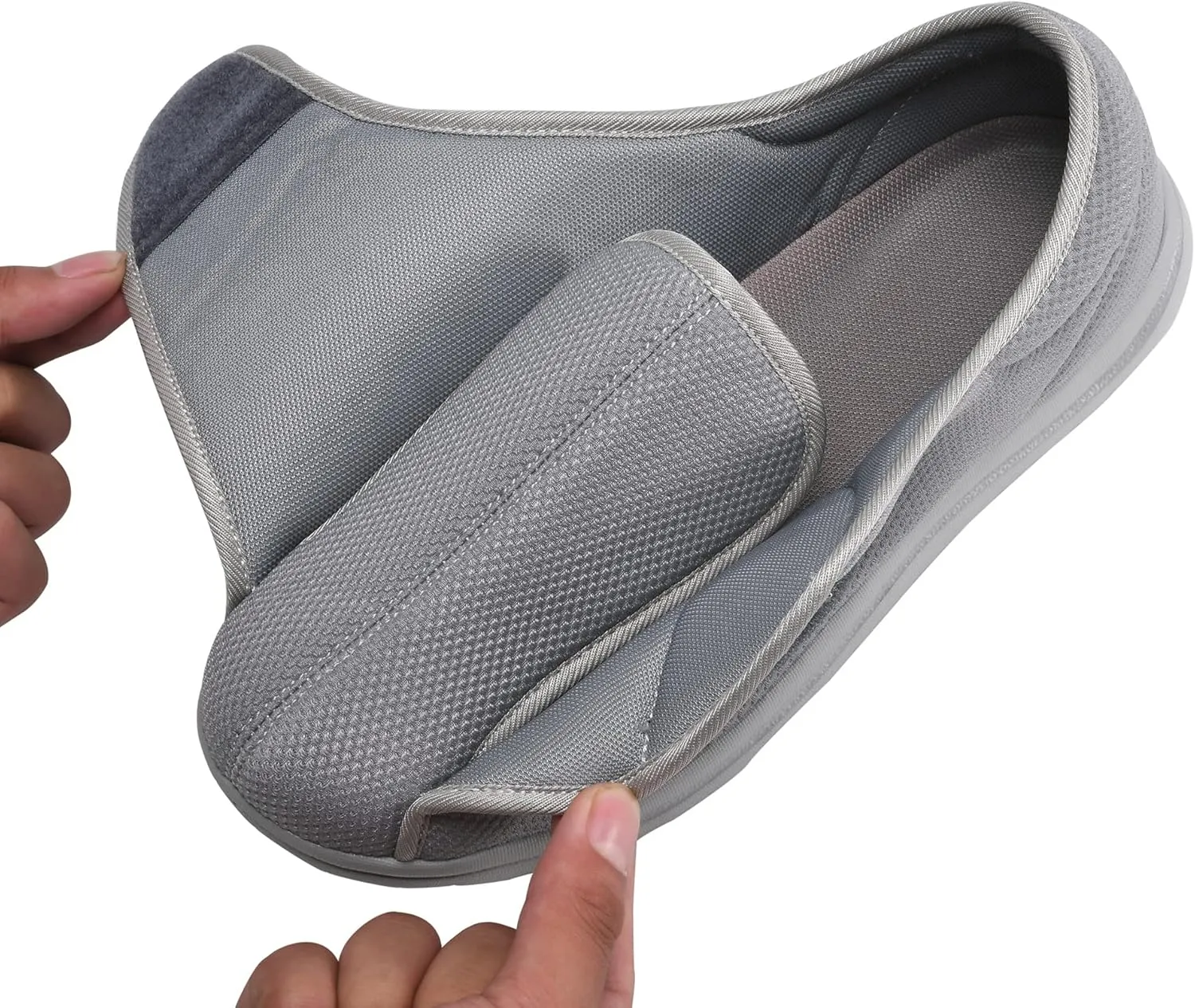 Men Wide Walking Shoes Adjustable Velcr Elderly Diabetic Edema Swollen Feet Outdoor Lightweight Anti Slip Sneaker Sole