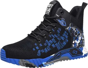 Men Women Indestructible Work Shoes，Lightweight Safety Shoes Slip Resistant Work Sneaker Breathable Puncture Proof Shoes，