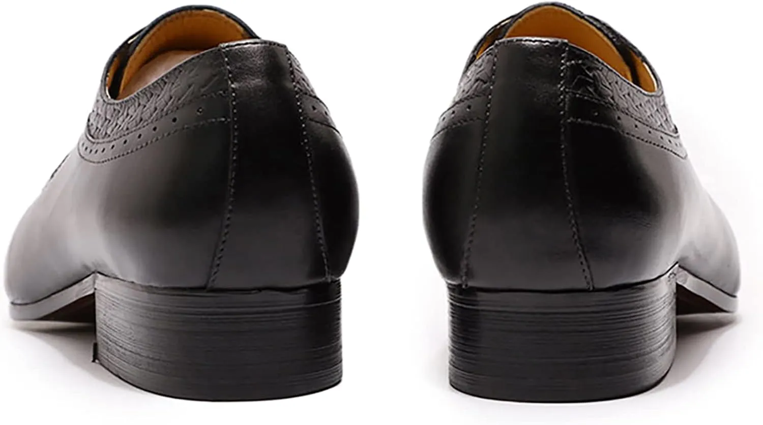 Men Work Uniform Leather Lace-ups Formal Dress Retro Oxfords Wedding Party Derbys Breathable,Black-40