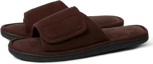 Men's Adjustable Open Toe Slippers Memory Foam Slip on Breathable House Slipper Cozy House Shoes, Comfort Anti-Skid Sole Classy Indoor Outdoor Slide Suit for All Season Wear