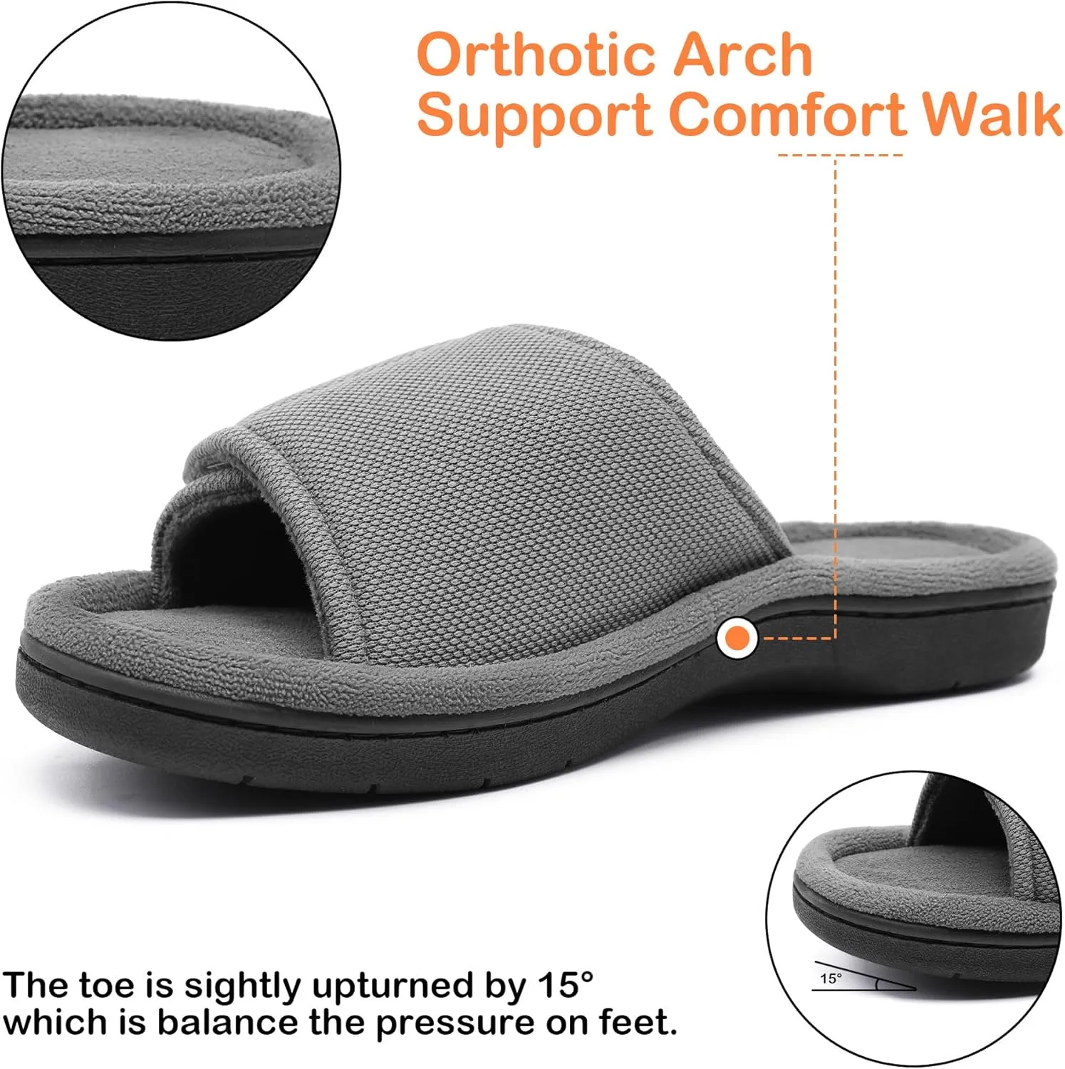 Men's Adjustable Wrap Memory Foam Slide Slipper