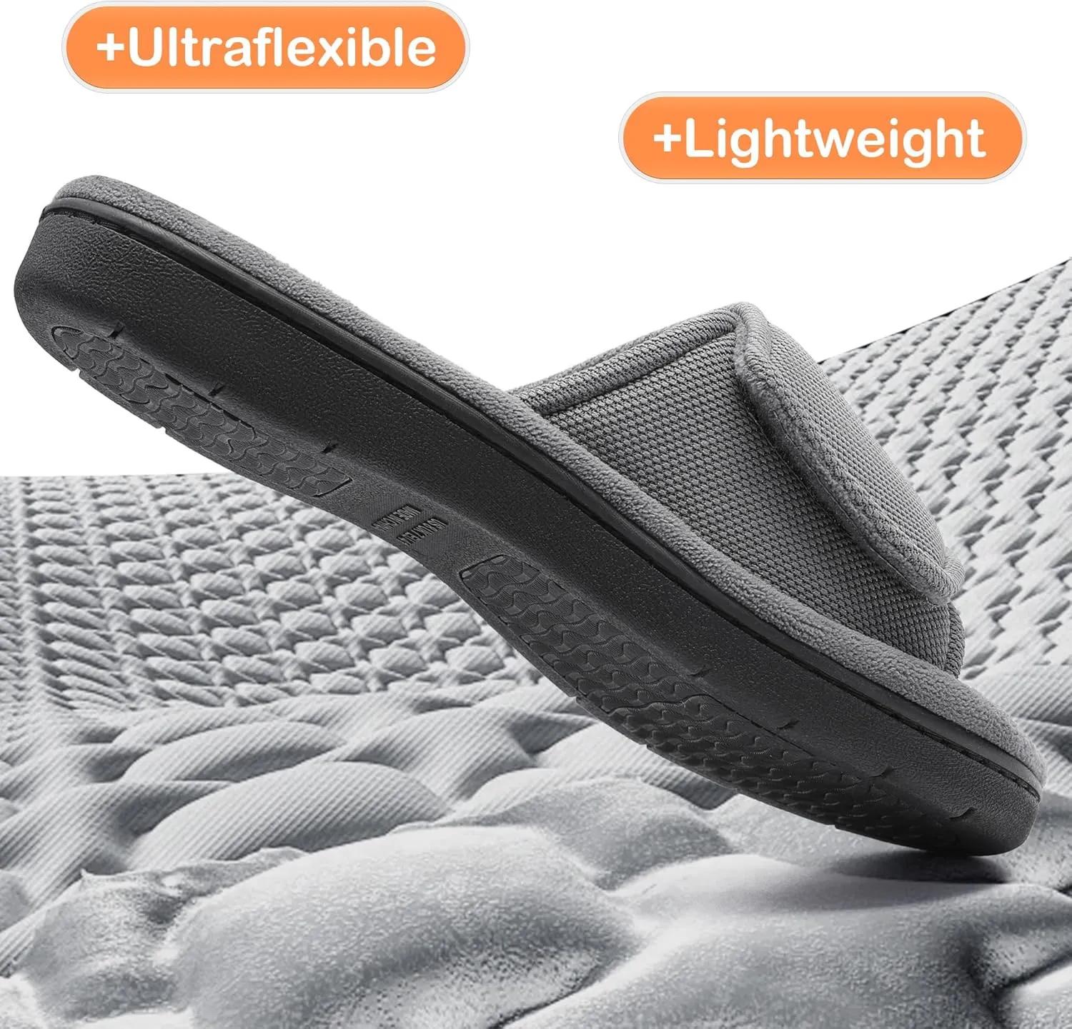 Men's Adjustable Wrap Memory Foam Slide Slipper
