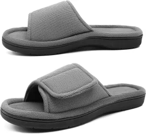 Men's Adjustable Wrap Memory Foam Slide Slipper