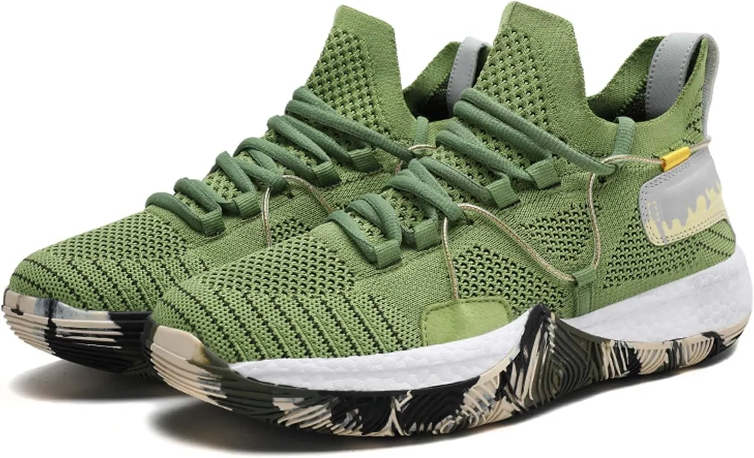 Mens and Womens Mesh Fabric Breathable Basketball Sneakers Mid Top Lace Up Casual Sneakers Non Slip and Breathable Fitness Training Shoes Lightweight Outdoor Hiking Shoes Baseball Sneakers