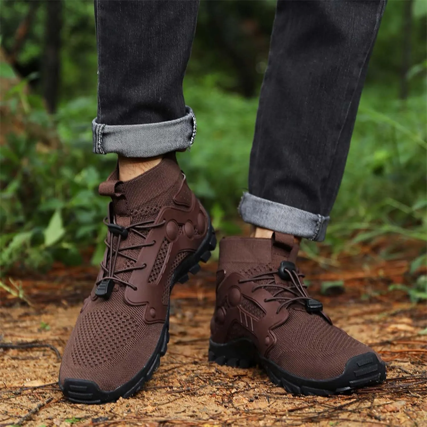 Men's Anti-Slip Climbing Shoes Breathable Lightweight Sports Barefoot Hiking Shoes Quick-Drying Mesh Sports Water Shoes Outdoor Camping Adventure Travel Backpacking Shoes-5-14 US Size
