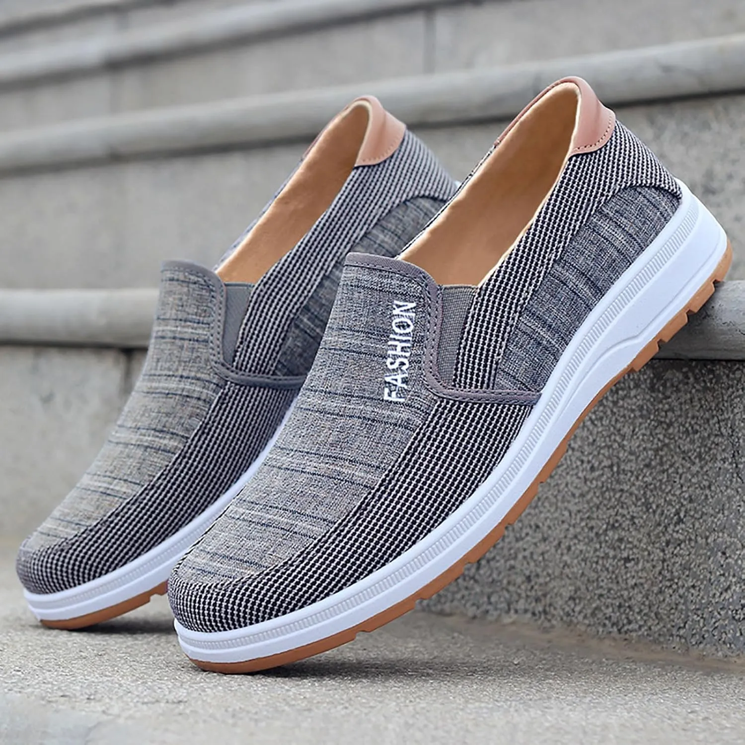 Men's Arch Support Insole Shoes Comfortable Breathable Lightweight Tennis Shoe Lightweight Elderly Slip on Shoes