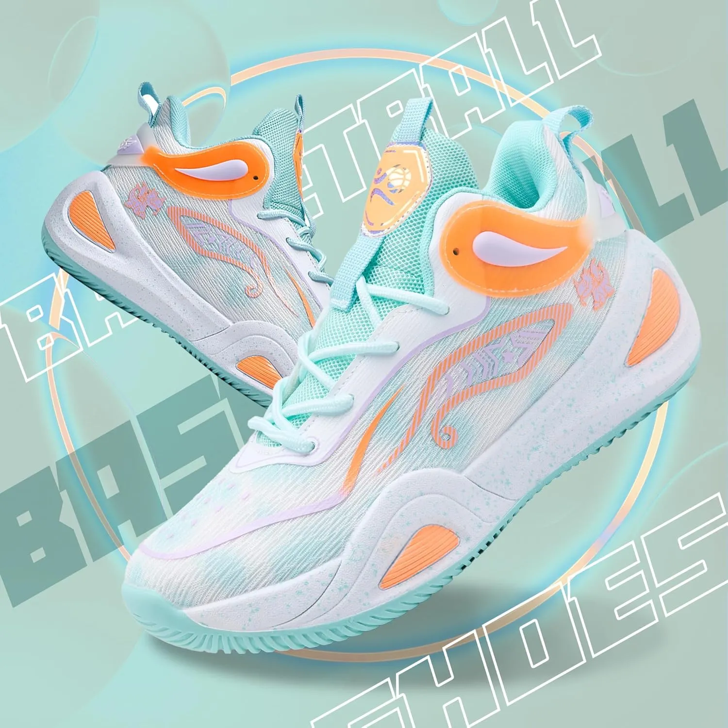 Men's Basketball Shoes Fashionable Breathable Anti Slip Sports Shoes Outdoor Running Fitness Training Shoes