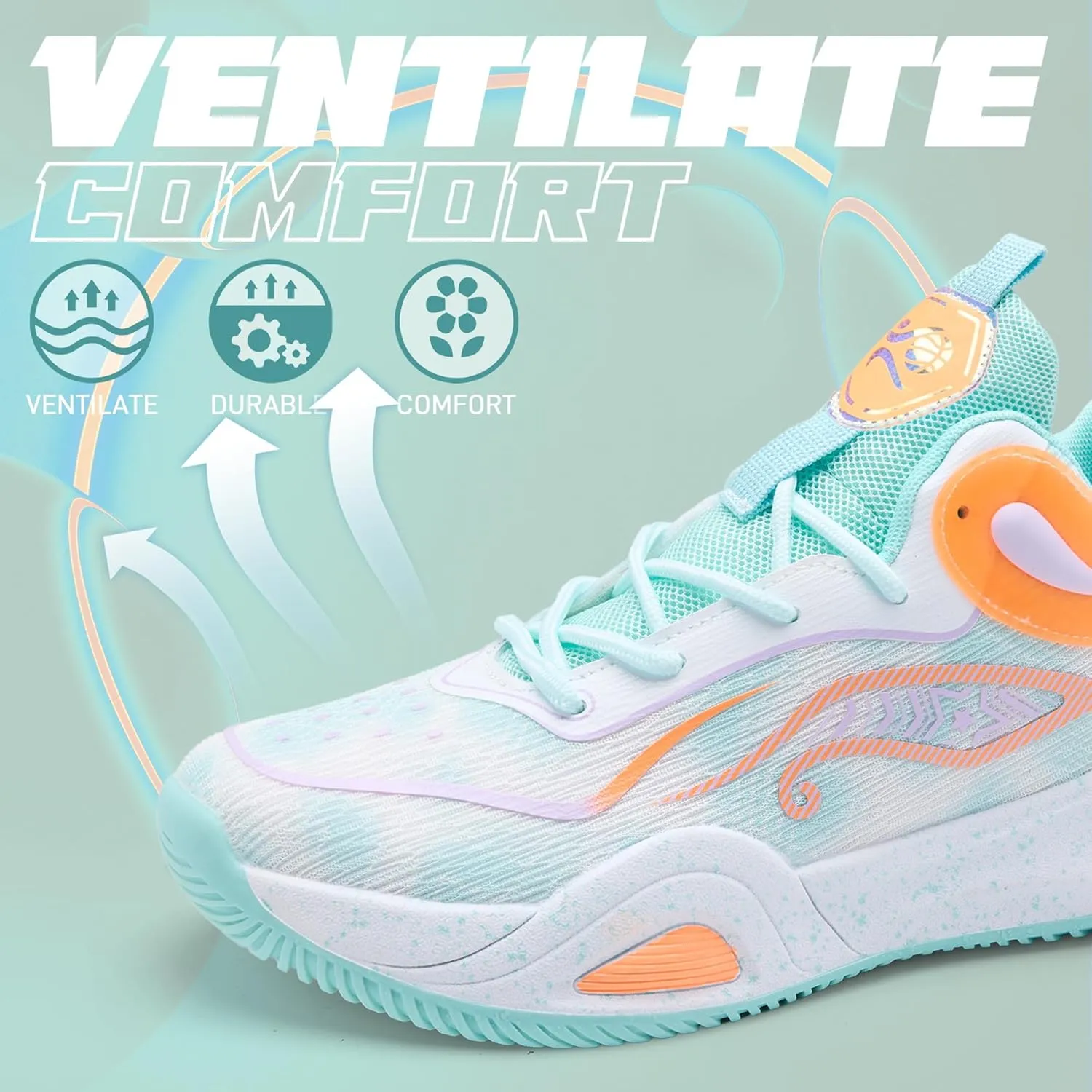 Men's Basketball Shoes Fashionable Breathable Anti Slip Sports Shoes Outdoor Running Fitness Training Shoes