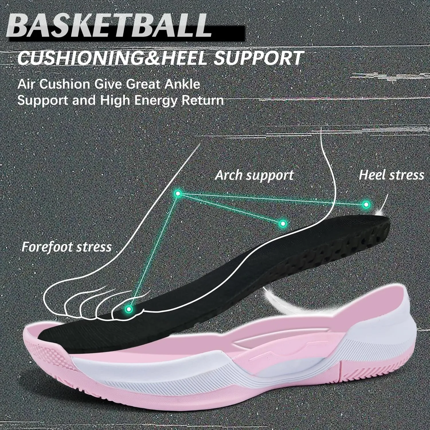 Men's Basketball Shoes Lightweight Breathable Non-Slip Outdoor Courts Training