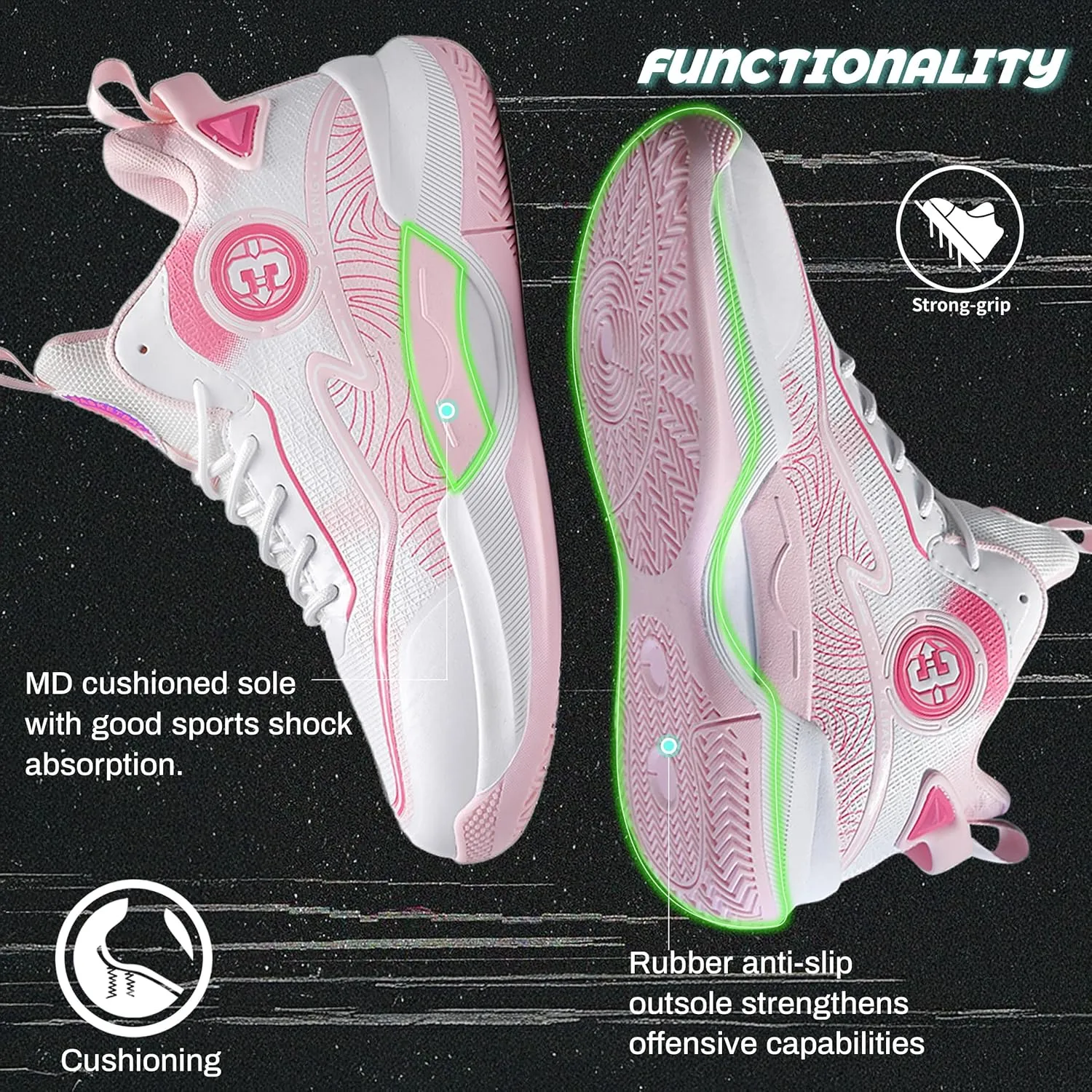 Men's Basketball Shoes Lightweight Breathable Non-Slip Outdoor Courts Training