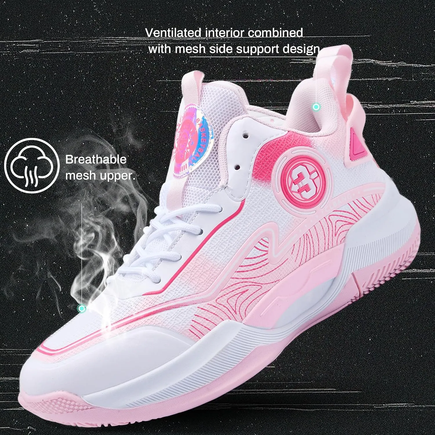 Men's Basketball Shoes Lightweight Breathable Non-Slip Outdoor Courts Training