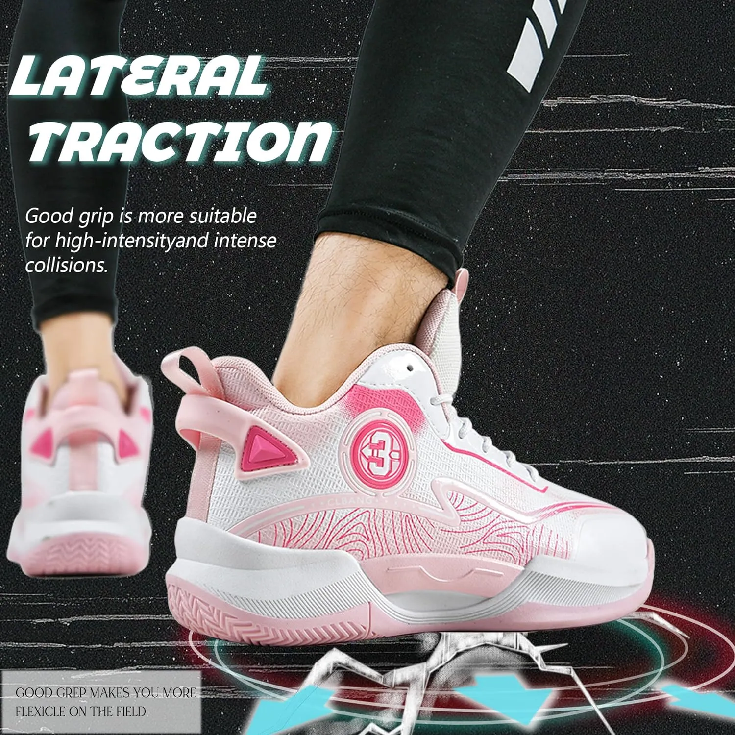 Men's Basketball Shoes Lightweight Breathable Non-Slip Outdoor Courts Training