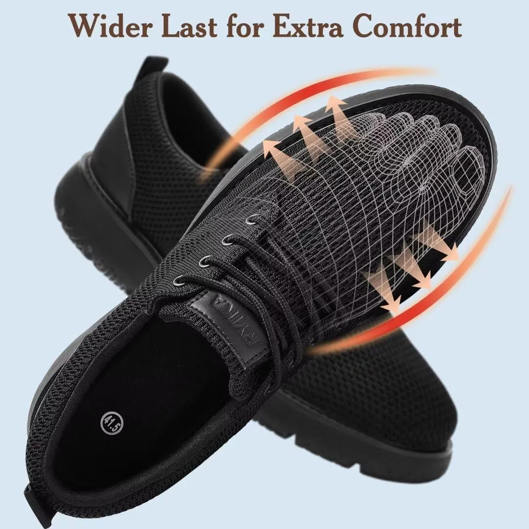 Men's Breathable Mesh Comfortable Business Casual Shoes with Sneakers Design for Long Standing, Office Work, Formal Occasions & Walking