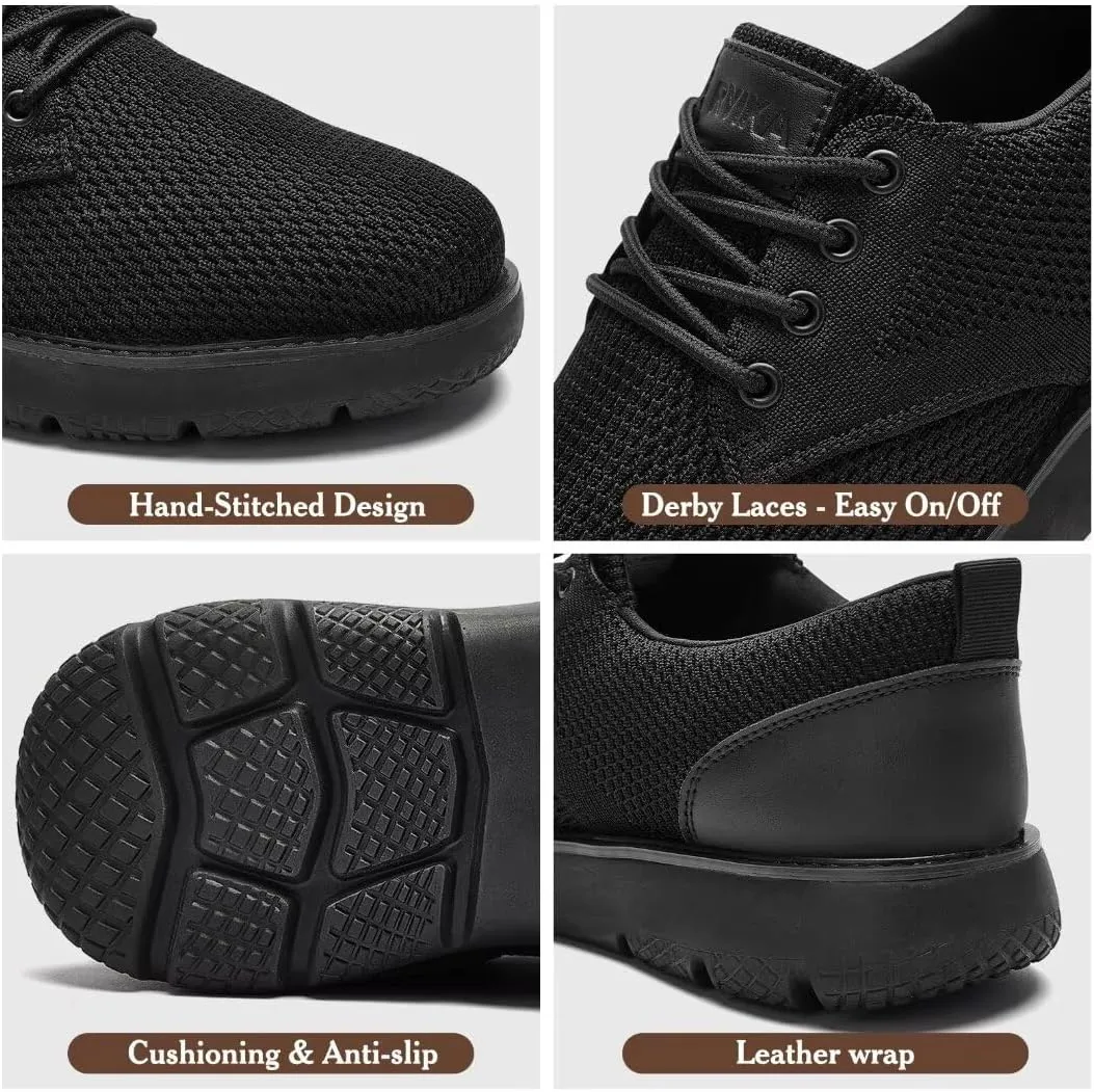 Men's Breathable Mesh Comfortable Business Casual Shoes with Sneakers Design for Long Standing, Office Work, Formal Occasions & Walking