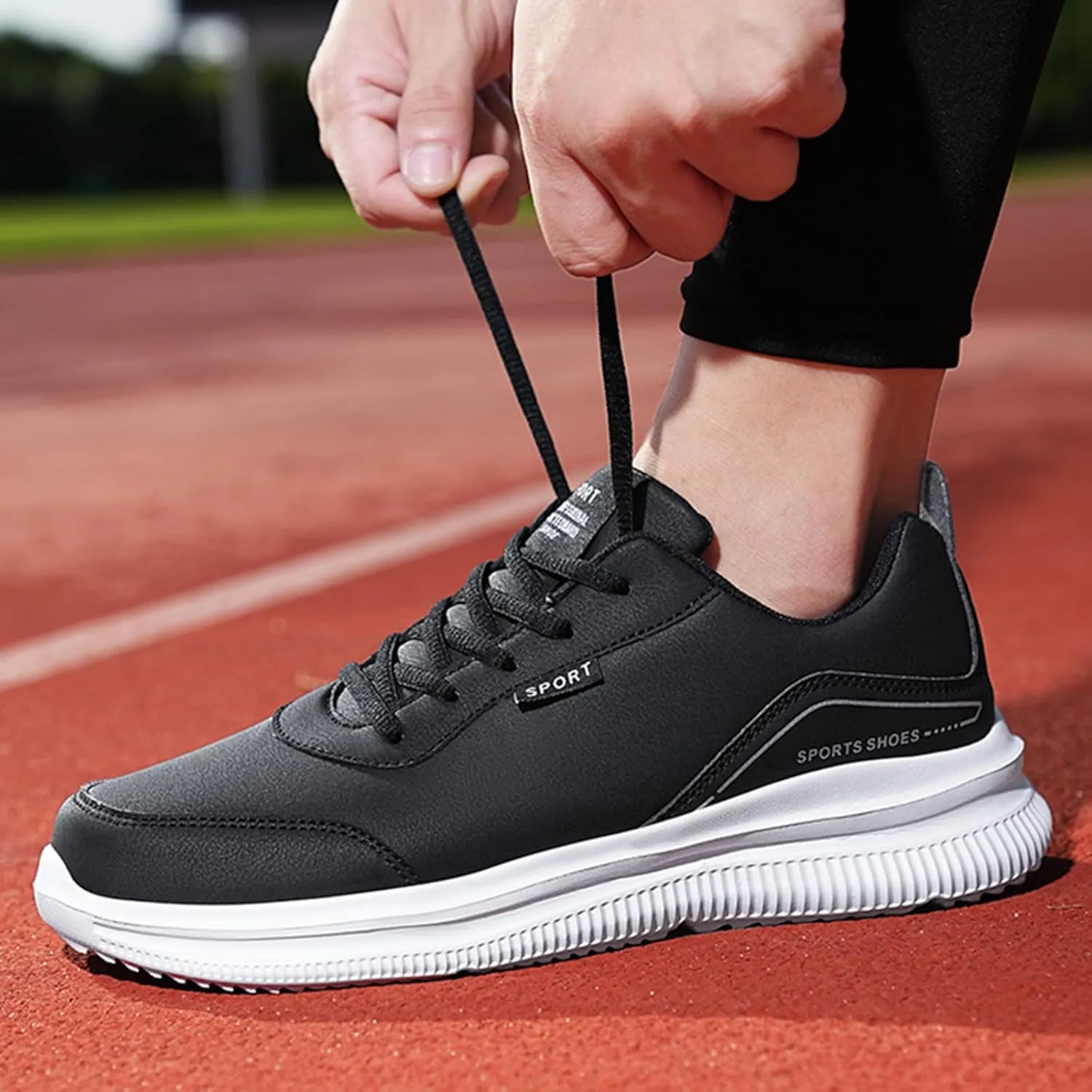 Men's Breathable Mesh Running Shoes Comfortable Breathable Stretch Canvas Slip on Sneaker Men's Recovery Shoes