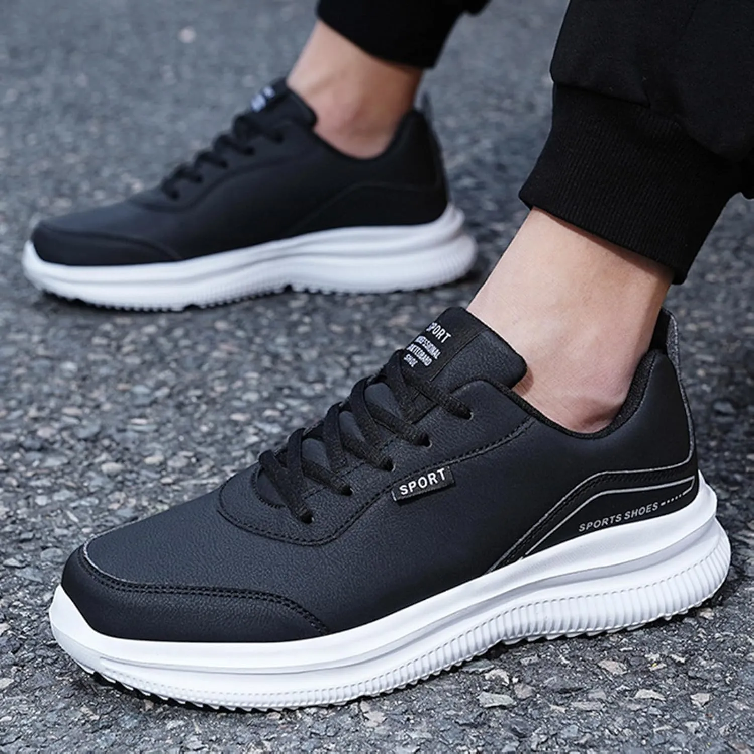 Men's Breathable Mesh Running Shoes Comfortable Breathable Stretch Canvas Slip on Sneaker Men's Recovery Shoes