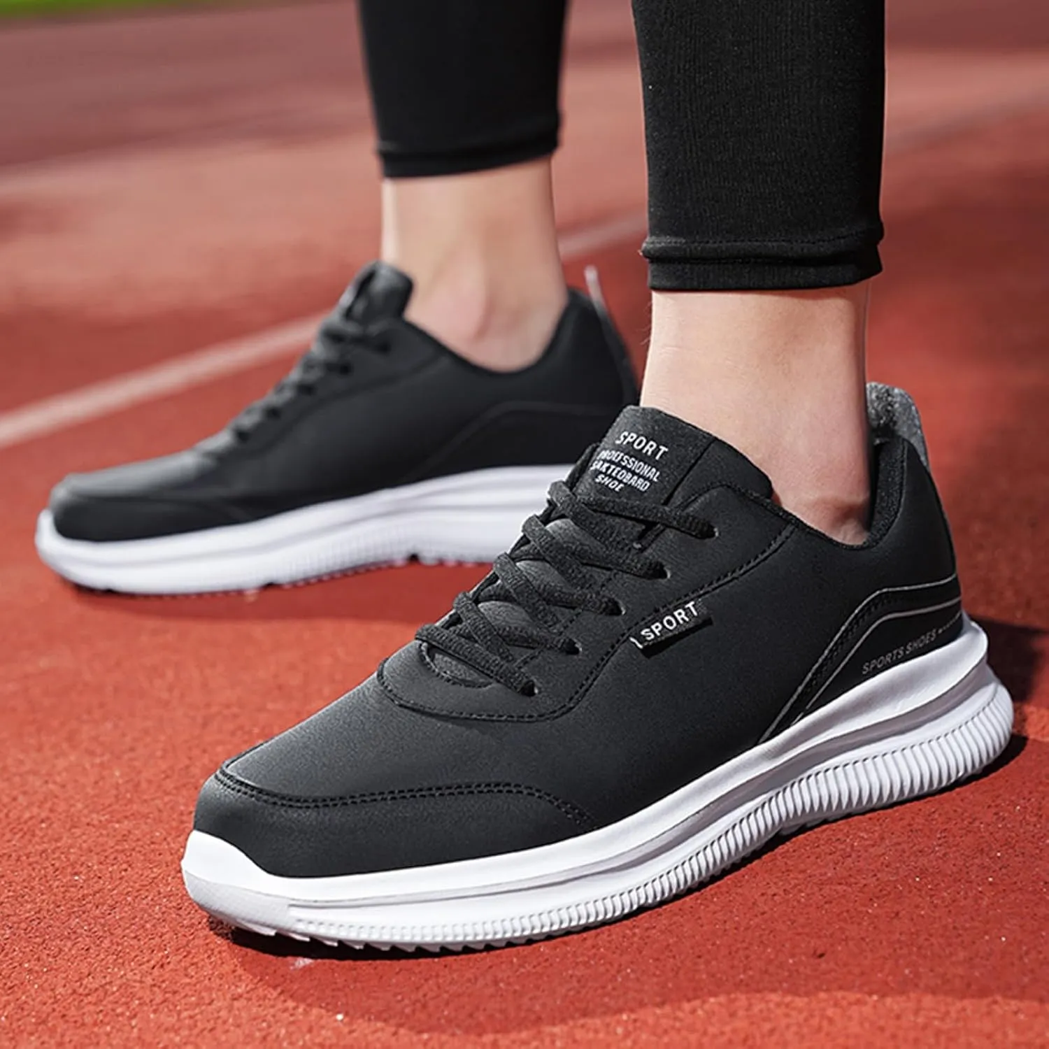 Men's Breathable Mesh Running Shoes Comfortable Breathable Stretch Canvas Slip on Sneaker Men's Recovery Shoes