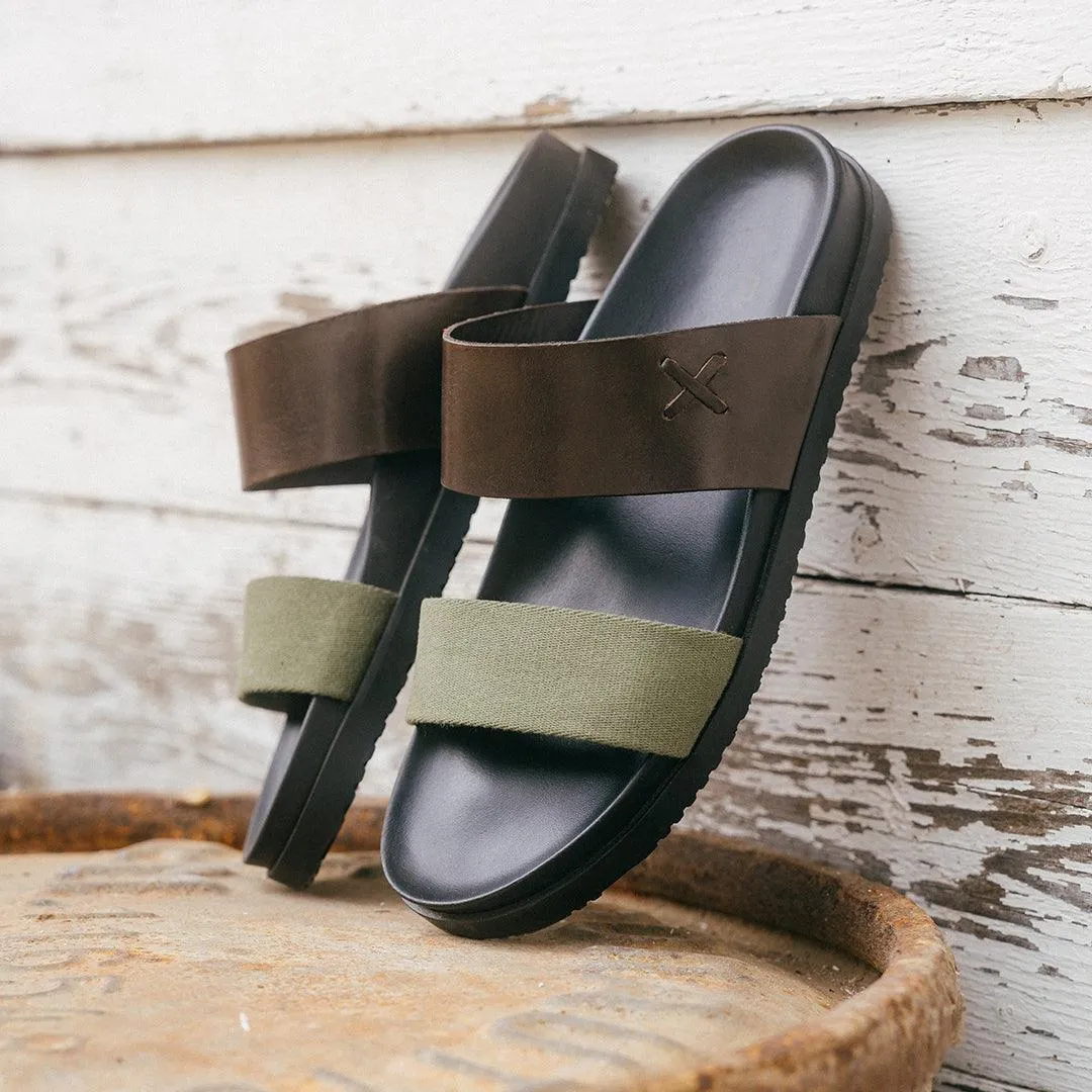Men's Brown & Green Cinturini Sandal