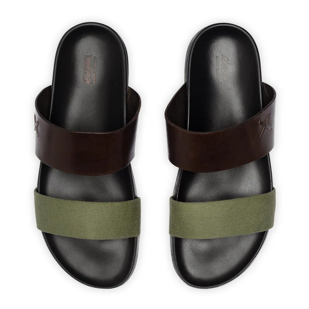 Men's Brown & Green Cinturini Sandal