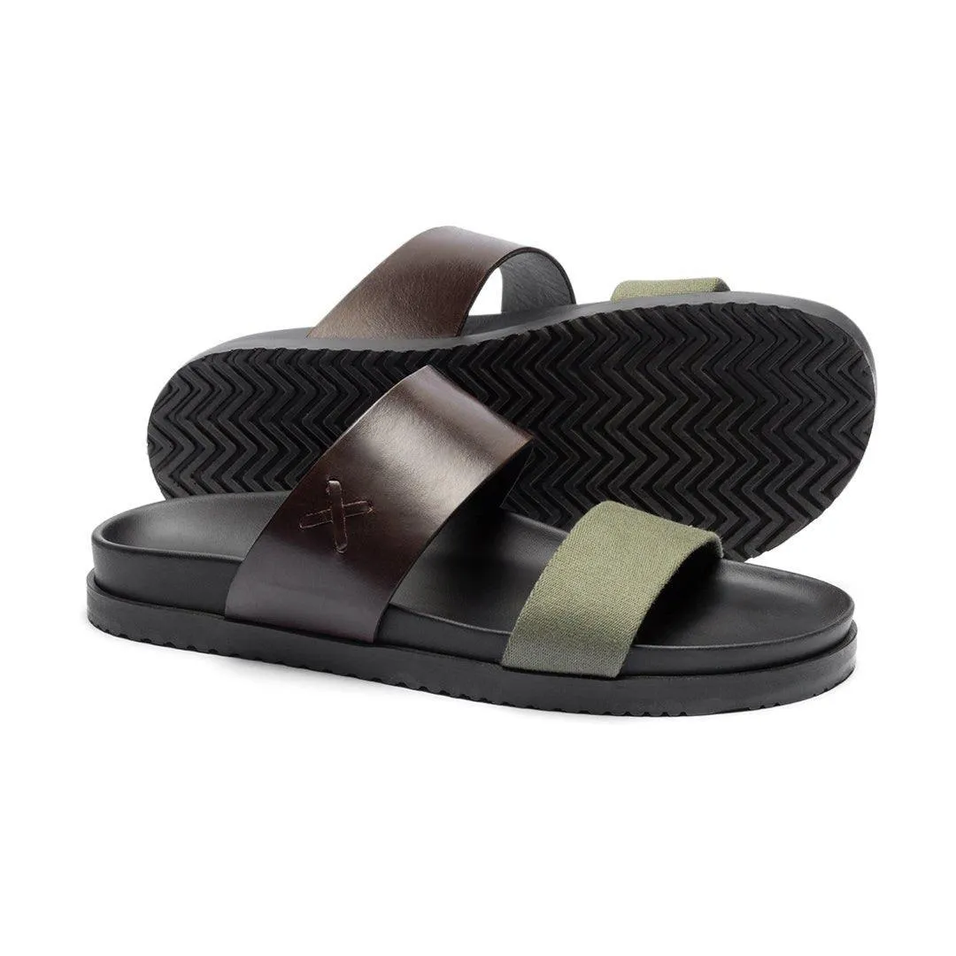 Men's Brown & Green Cinturini Sandal