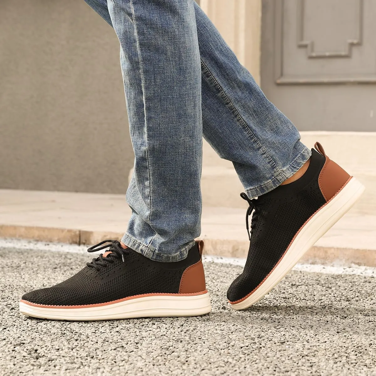 Men's Casual Dress Sneakers Oxfords Business Mesh Breathable Walking Shoes Comfortable