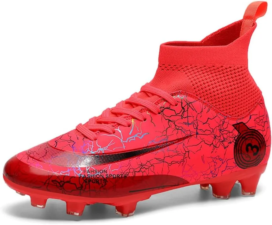 Men's Cleats Firm Ground Soccer Shoes Athletic Lightweight Running Outdoor Turf Comfortable Training Football Shoes
