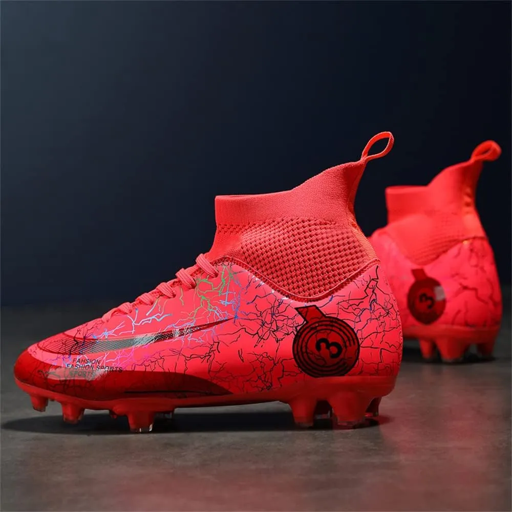 Men's Cleats Firm Ground Soccer Shoes Athletic Lightweight Running Outdoor Turf Comfortable Training Football Shoes