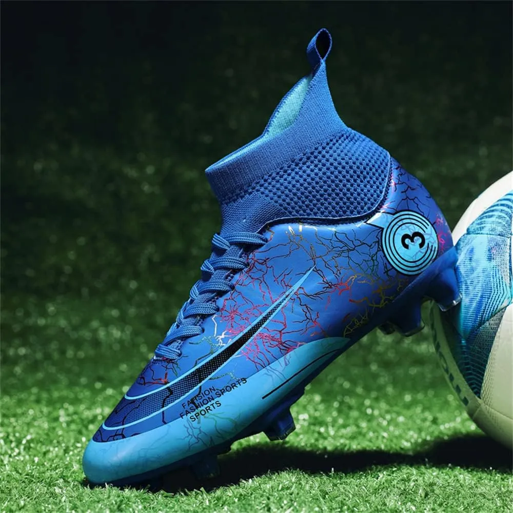 Men's Cleats Firm Ground Soccer Shoes Athletic Lightweight Running Outdoor Turf Comfortable Training Football Shoes