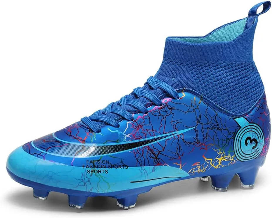 Men's Cleats Firm Ground Soccer Shoes Athletic Lightweight Running Outdoor Turf Comfortable Training Football Shoes