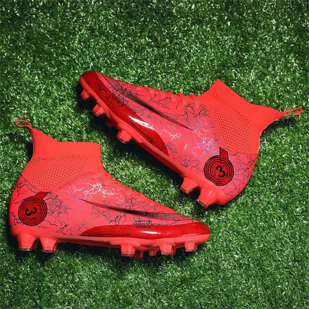 Men's Cleats Firm Ground Soccer Shoes Athletic Lightweight Running Outdoor Turf Comfortable Training Football Shoes