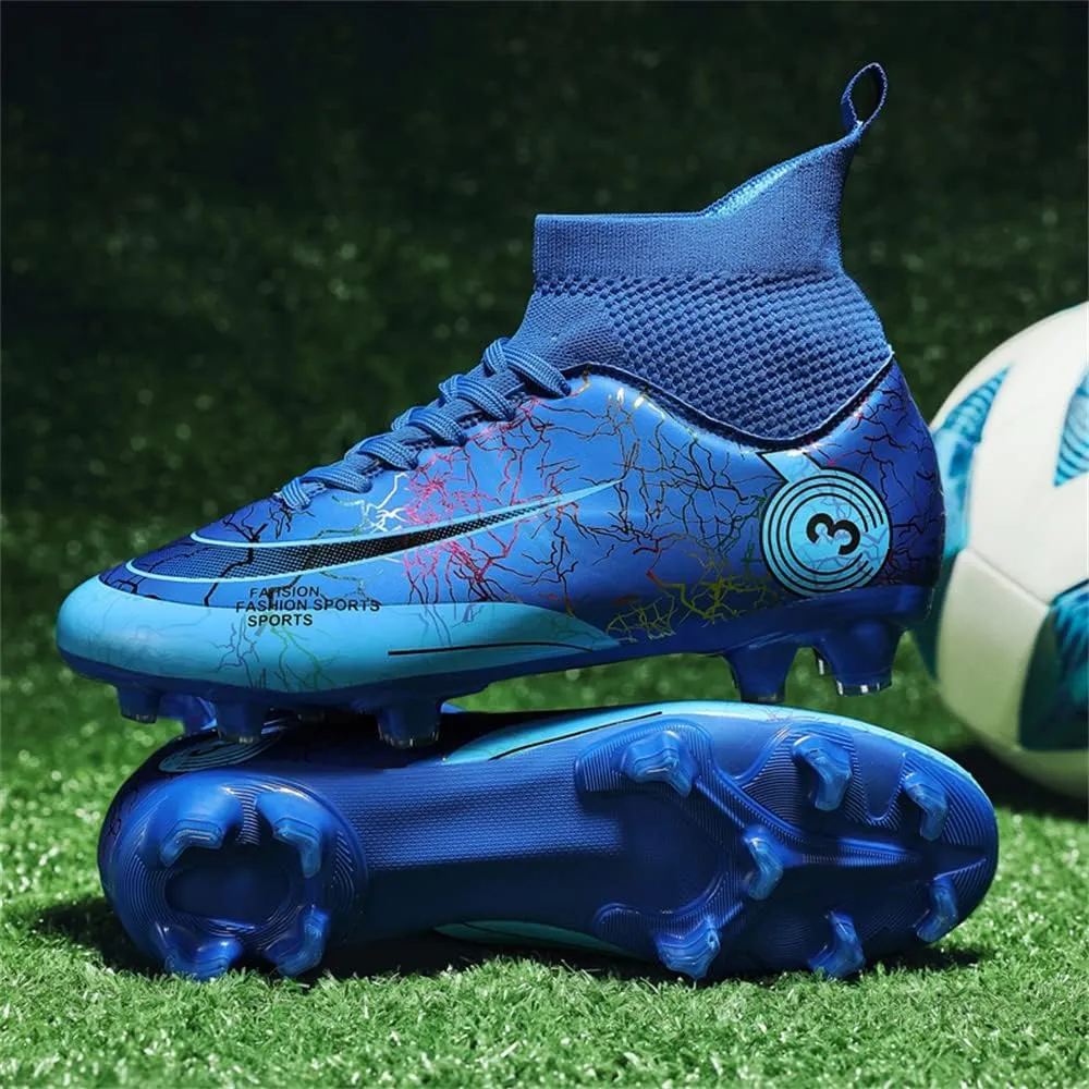 Men's Cleats Firm Ground Soccer Shoes Athletic Lightweight Running Outdoor Turf Comfortable Training Football Shoes