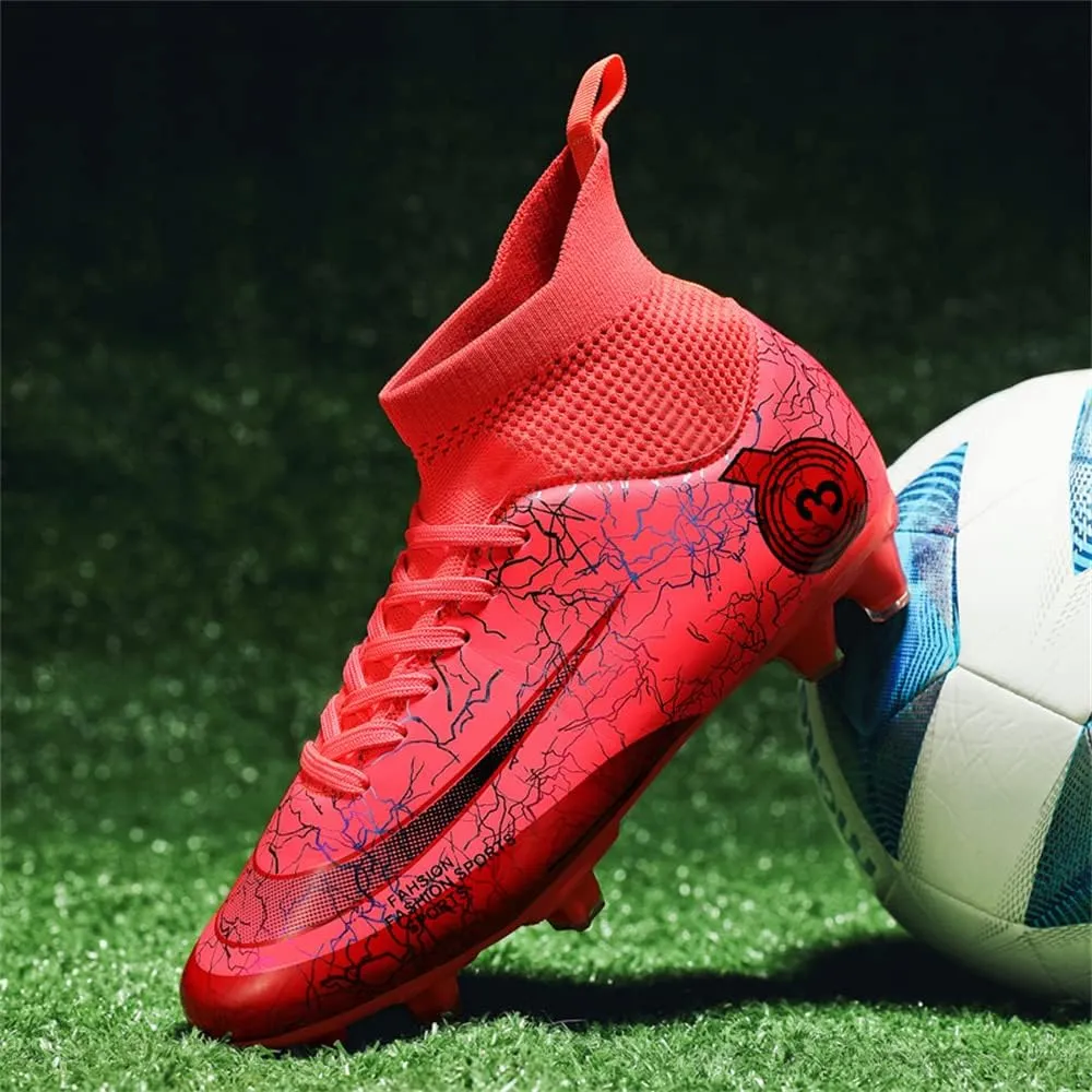 Men's Cleats Firm Ground Soccer Shoes Athletic Lightweight Running Outdoor Turf Comfortable Training Football Shoes