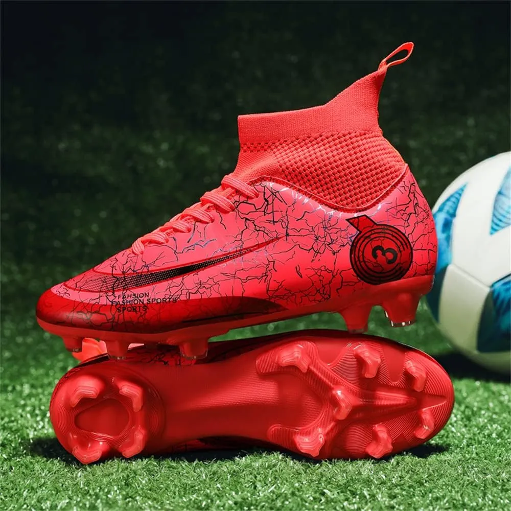 Men's Cleats Firm Ground Soccer Shoes Athletic Lightweight Running Outdoor Turf Comfortable Training Football Shoes