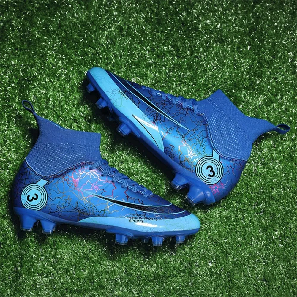 Men's Cleats Firm Ground Soccer Shoes Athletic Lightweight Running Outdoor Turf Comfortable Training Football Shoes