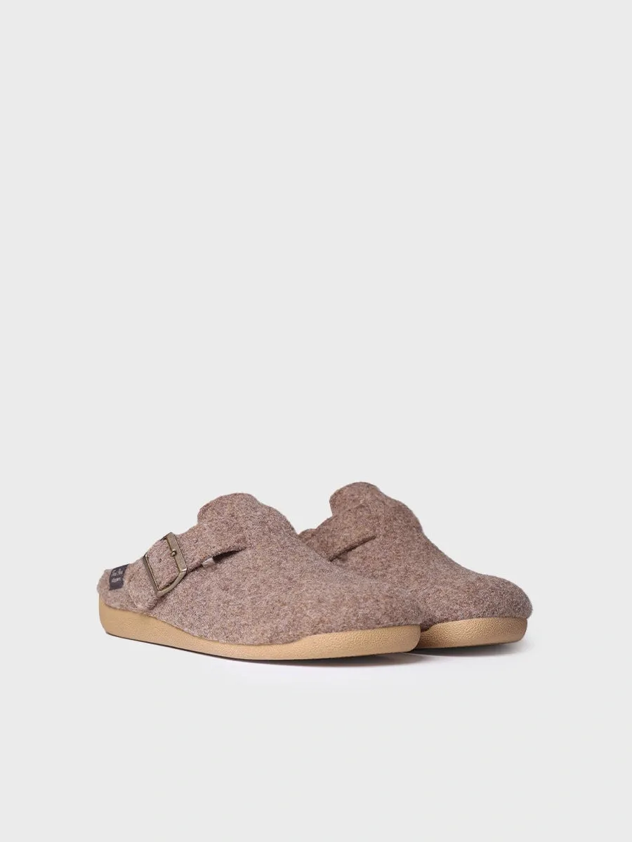 Men's clog-style slipper in felt in Blue - NORTON-FP