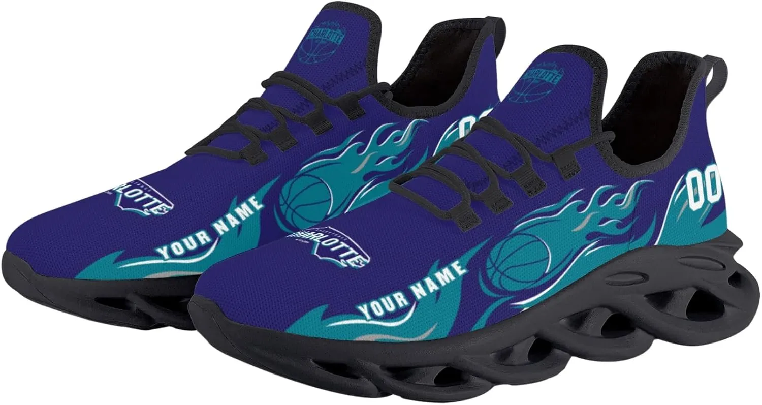 Men's Custom Basketball Flex Control Sneakers Personalized Breathable Fan Gift Name Number Workout Athletic Gym Slip-on Shoes