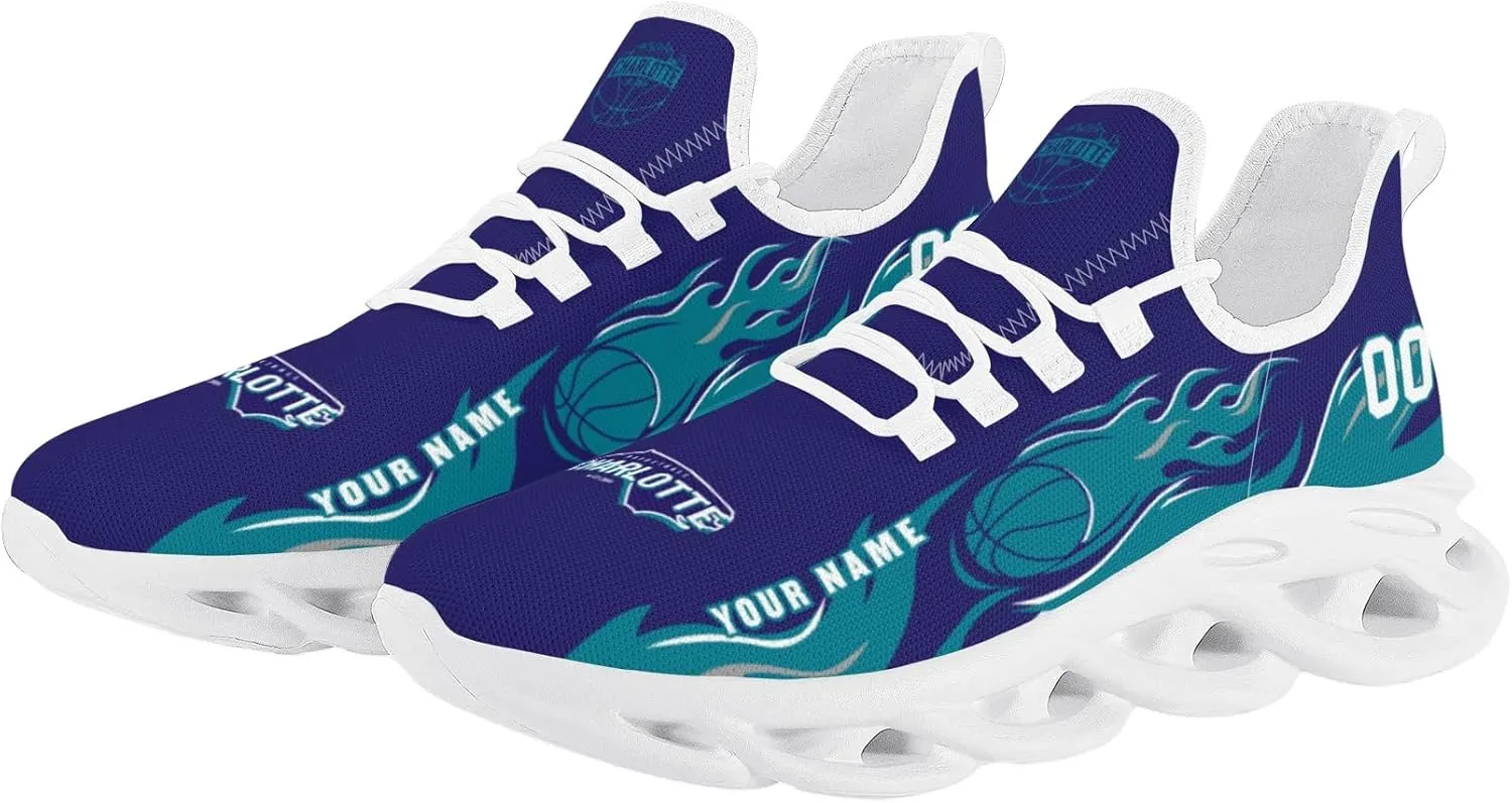 Men's Custom Basketball Flex Control Sneakers Personalized Breathable Fan Gift Name Number Workout Athletic Gym Slip-on Shoes