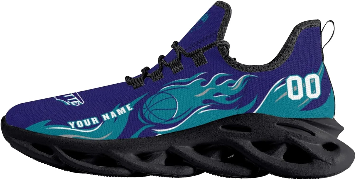 Men's Custom Basketball Flex Control Sneakers Personalized Breathable Fan Gift Name Number Workout Athletic Gym Slip-on Shoes