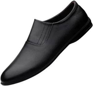 Mens Derby Shoes Slip-ons Loafers Wedding Breathable Polishing Leather Oxfords
