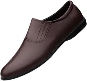 Mens Derby Shoes Slip-ons Loafers Wedding Breathable Polishing Leather Oxfords