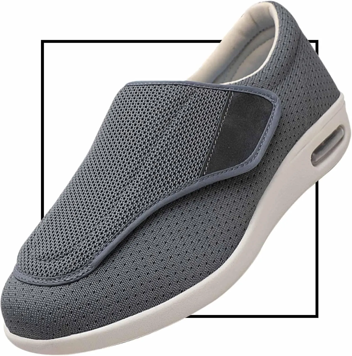 Men's Diabetic Shoes Wide Width Shoes for Adjustable Closure Breathable Lightweight Non Slip Air Cushion Sneakers Elderly Seniors Walking Shoes and Widening Elderly Shoes