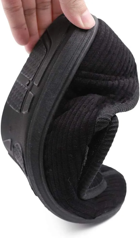 Mens Diabetic Slippers Extra Wide Memory Foam Comfort House Shoes with Adjustable Closure for Swollen Feet, Edema, Arthritis, Elderly Indoor/Outdoor