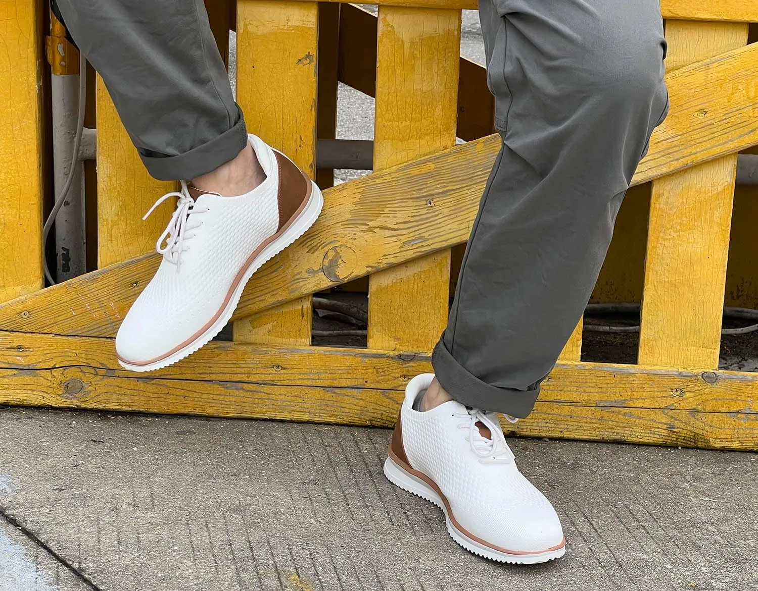 Men's Fashion Dress Sneakers Casual Walking Shoes Business Oxfords Mesh Comfortable Lightweight Breathable Tennis Lace-Up