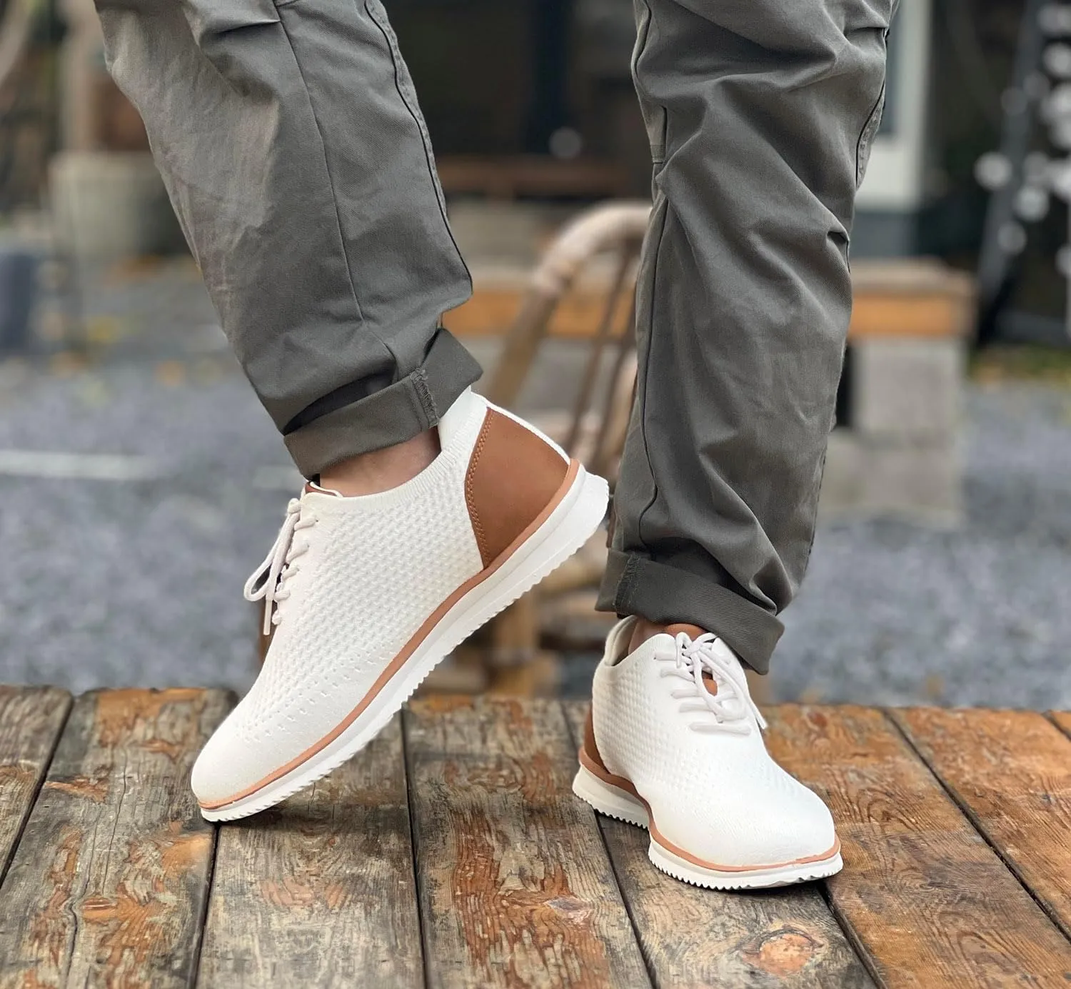 Men's Fashion Dress Sneakers Casual Walking Shoes Business Oxfords Mesh Comfortable Lightweight Breathable Tennis Lace-Up