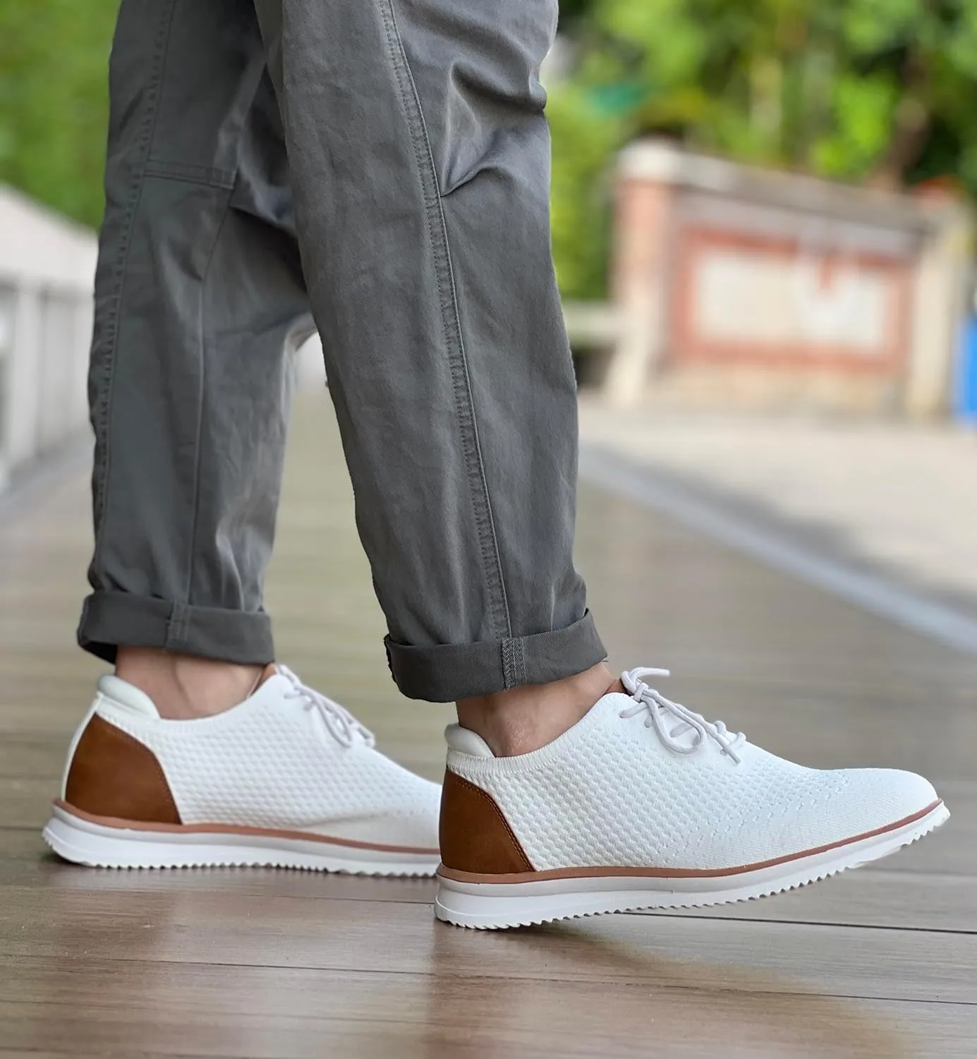 Men's Fashion Dress Sneakers Casual Walking Shoes Business Oxfords Mesh Comfortable Lightweight Breathable Tennis Lace-Up
