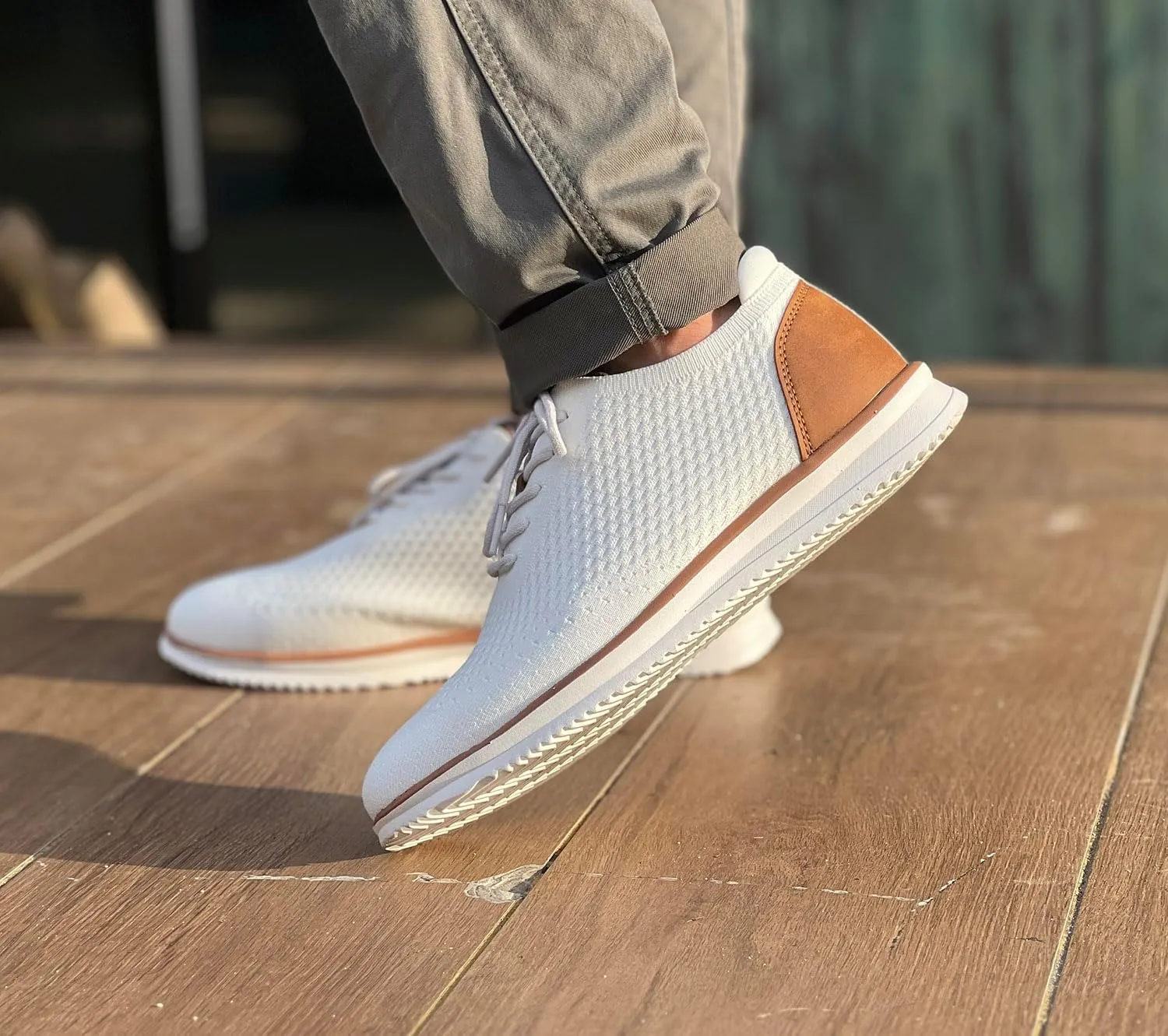 Men's Fashion Dress Sneakers Casual Walking Shoes Business Oxfords Mesh Comfortable Lightweight Breathable Tennis Lace-Up