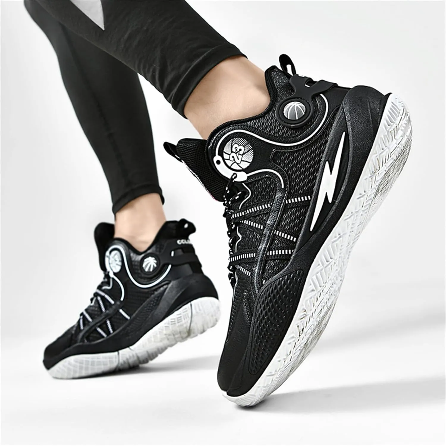 Mens High Top Basketball Shoes Streetball Breathable Non Slip Outdoor Sneakers Cushioning Workout Running Shoes for Fitness Tennis Shoes