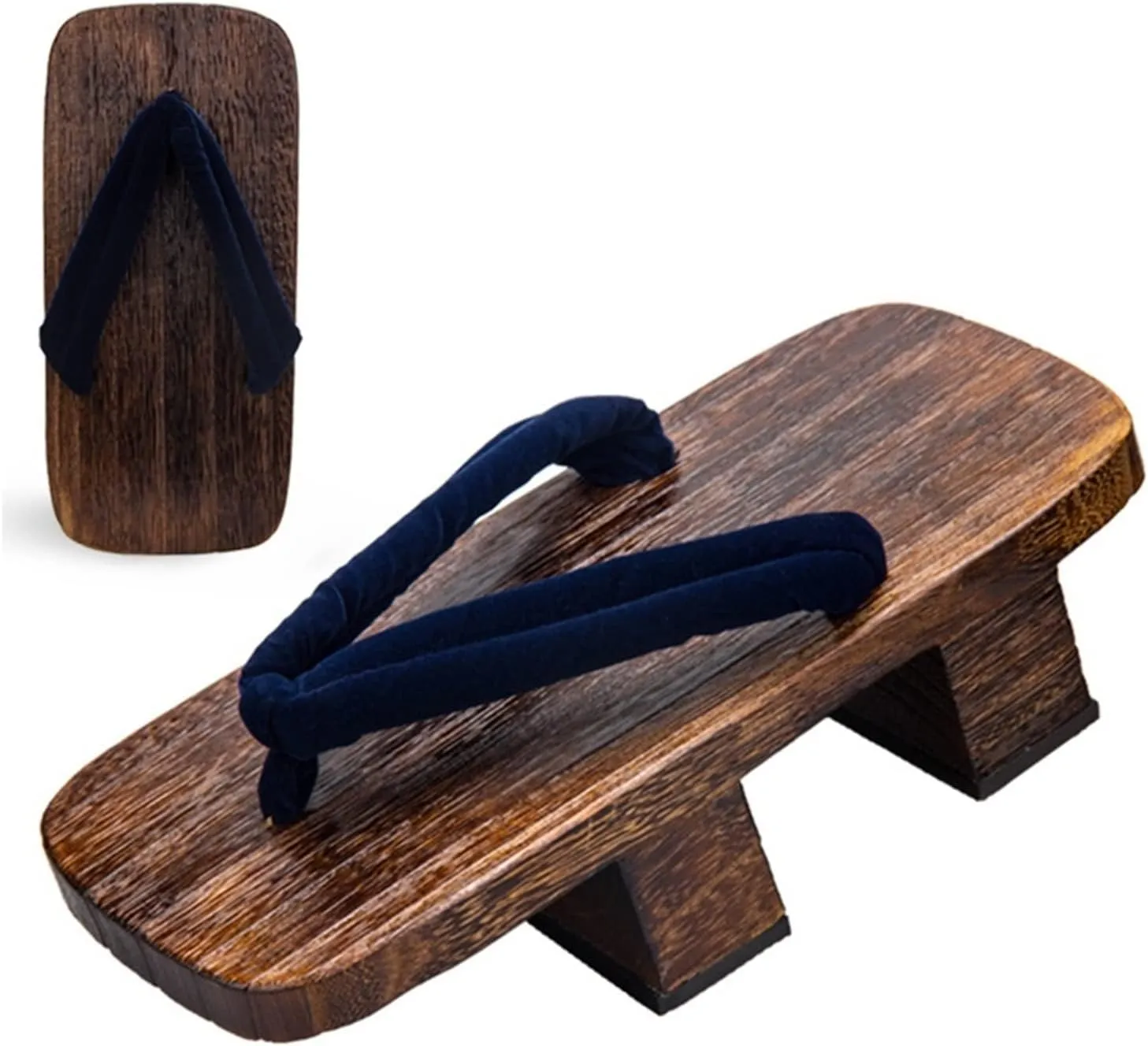 Men's Japanese Wooden Geta Sandals, Beach Flip Flops Men,Classic Fashion Mens Cosplay Geta Clogs Slippers, Geta Clogs Sandals Flip Flop Anti-Slip Platform Shoes