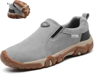 Men's Leather Slip-On Orthopedic Loafers Casual Non-Slip Platform Outdoor Walking Sneakers with Arch Support Lightweight Breathable Driving Boat Shoes