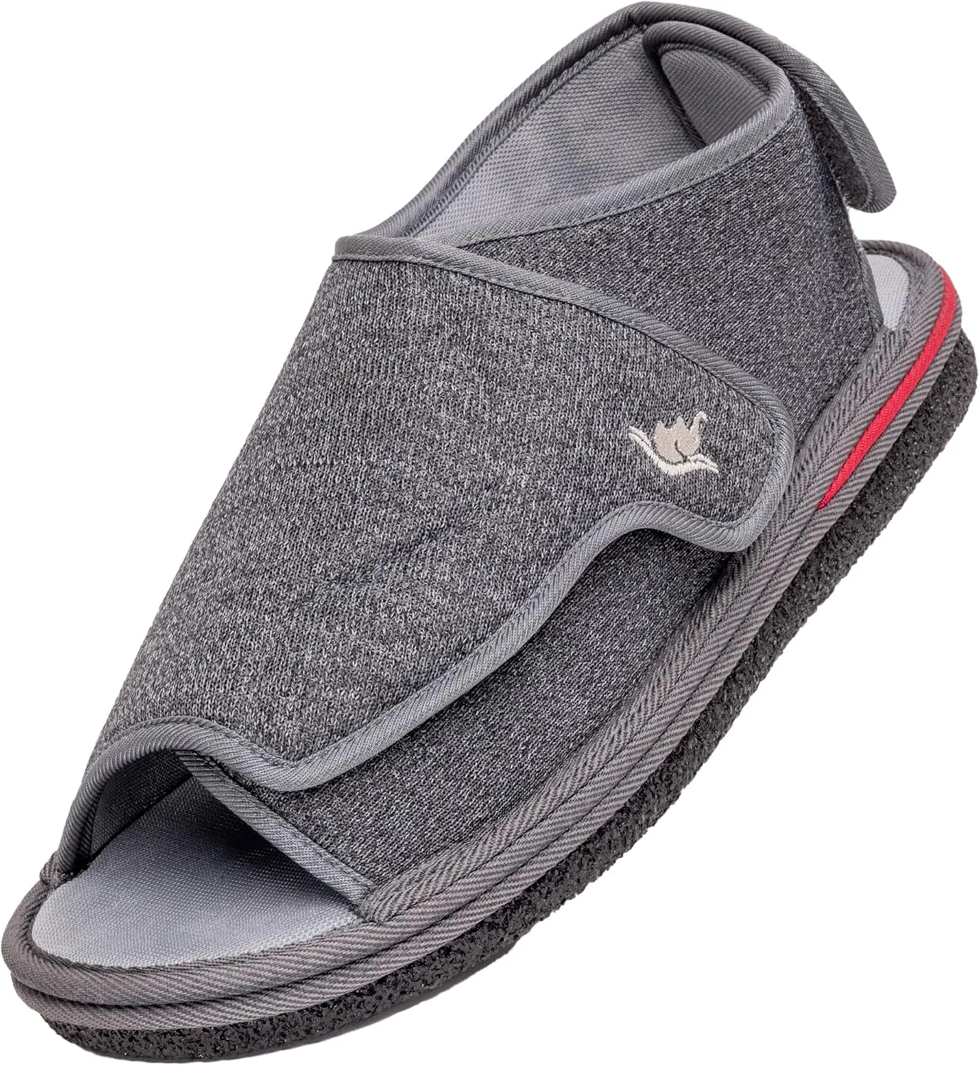 Mens Memory Foam Diabetic Slippers with Adjustable Closure, Extra Wide Comfy Warm Plush Fleece Arthritis Edema Swollen Diabetic House Shoes Machine Washable with Anti Slip Sole